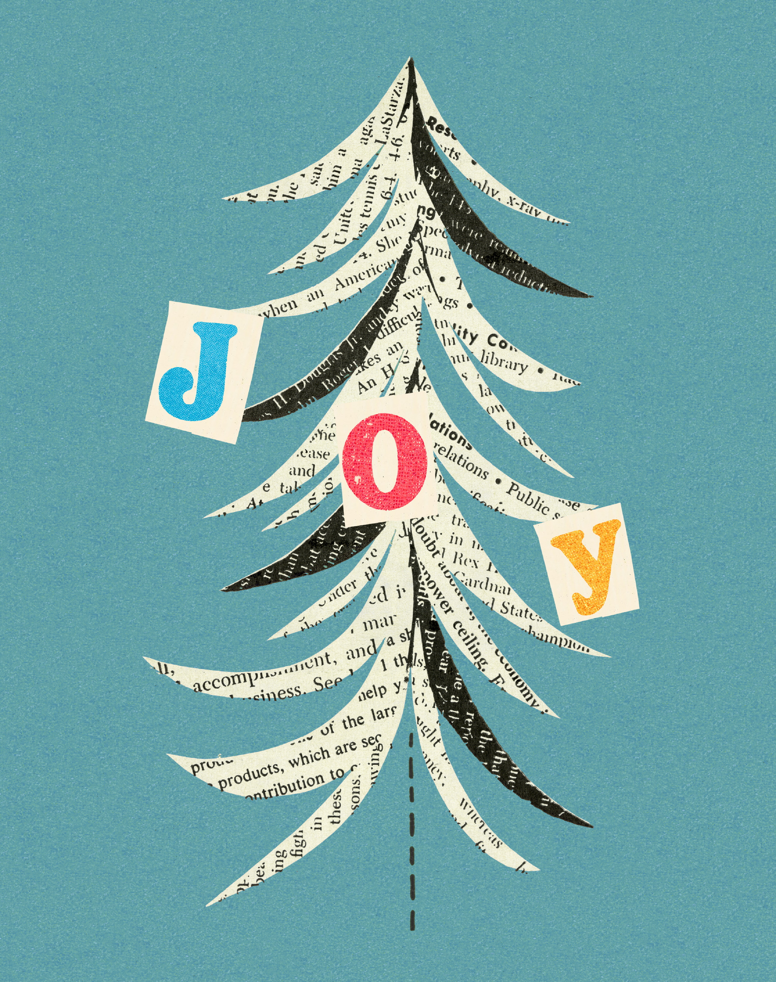 Paper Christmas tree with joy